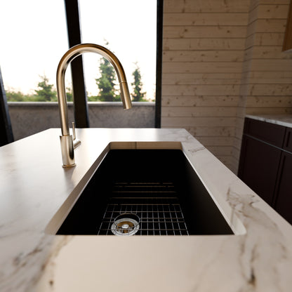 Single Bowl Undermount Granite Composite Sink in Expresso - NKGC-SBUND-EX