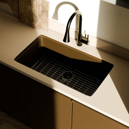 Single Bowl Undermount Granite Composite Sink in Expresso - NKGC-SBUND-EX