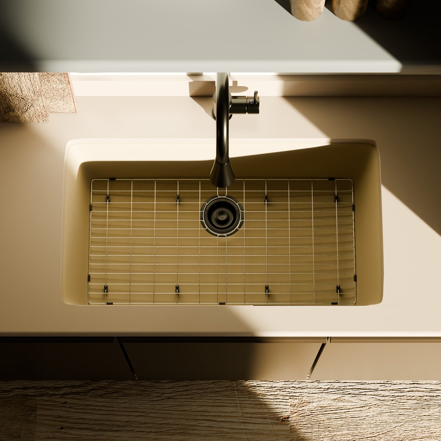 Single Bowl Undermount Granite Composite Sink in Sand - NKGC-SBUND-SA