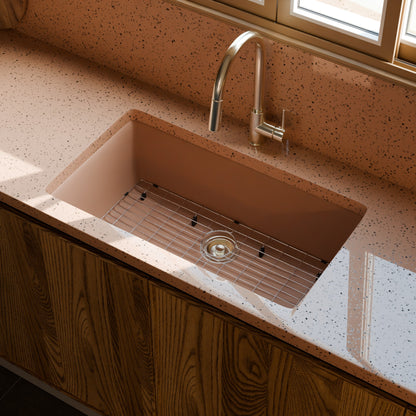 Single Bowl Undermount Granite Composite Sink in Wheat - NKGC-SBUND-WHE