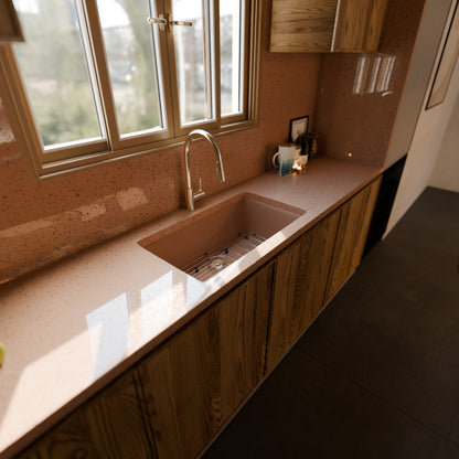 Single Bowl Undermount Granite Composite Sink in Wheat - NKGC-SBUND-WHE