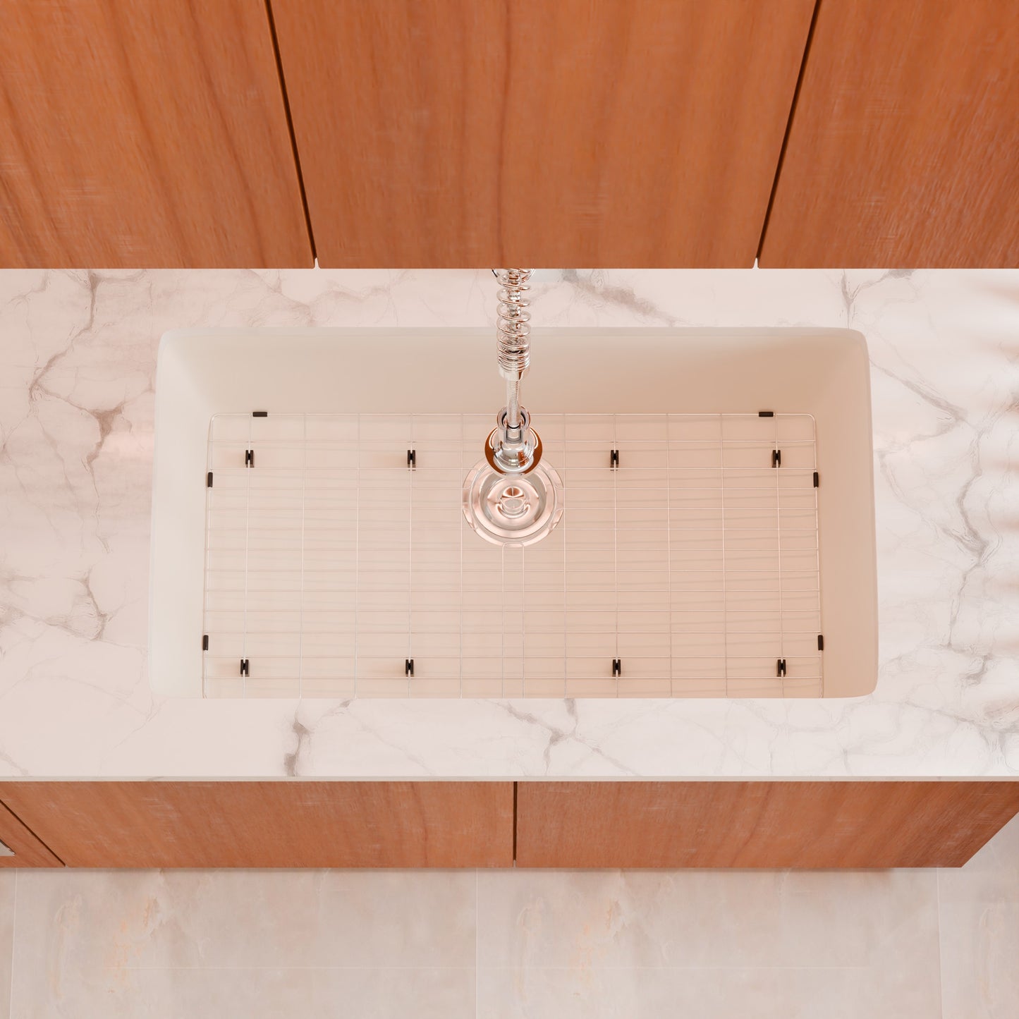 Single Bowl Undermount Granite Composite Sink in Striking White - NKGC-SBUND-WHI