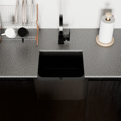 18-inch Single Bowl Black Granite Bar Sink with Apron - NKS-18SBPAN