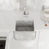 18-inch Single Bowl White Marble Bar Sink with Apron - NKS-18SBPCW