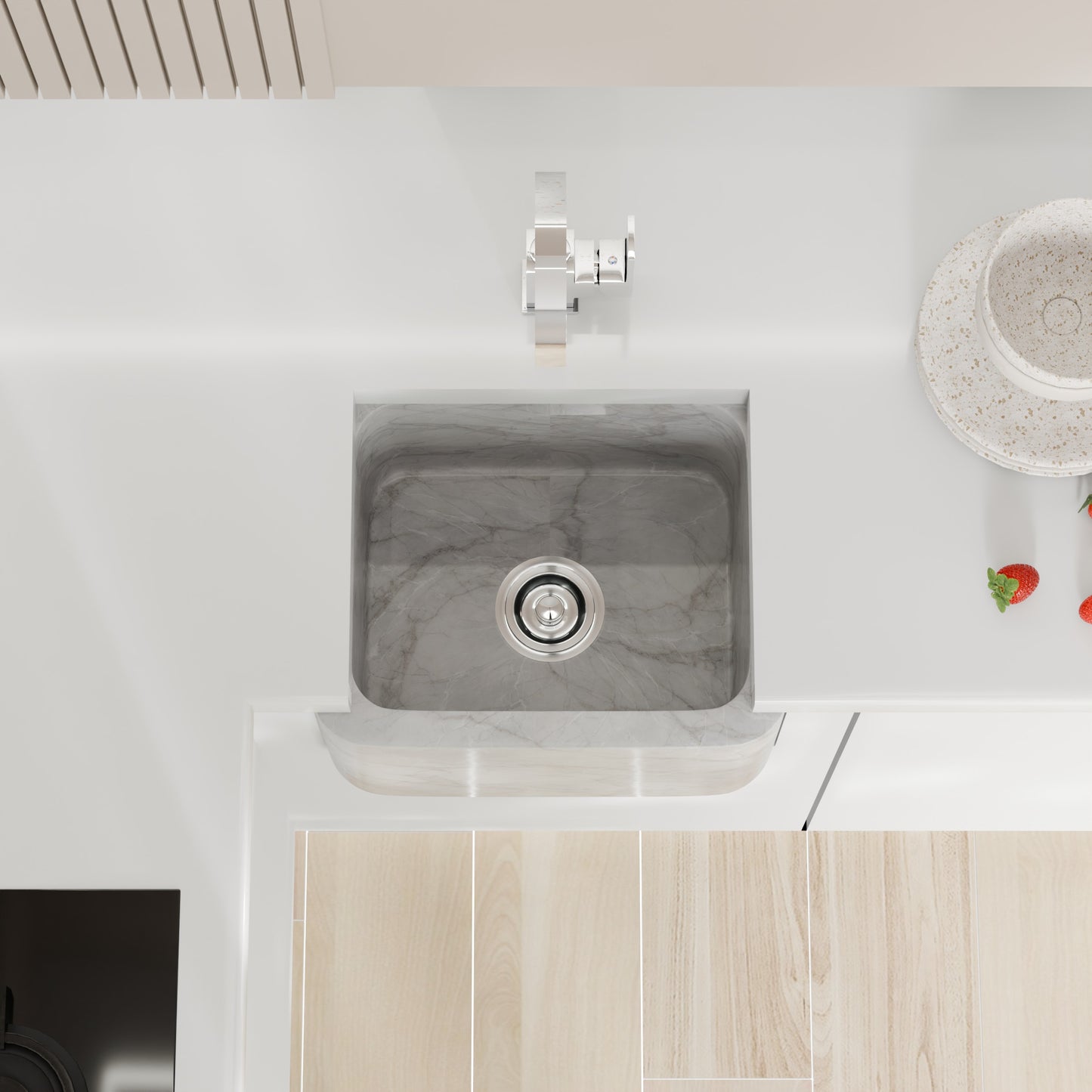 3.5" Extra Long Strainer Kitchen, Bar and Prep Basket Drain with Cover - NKSD-024