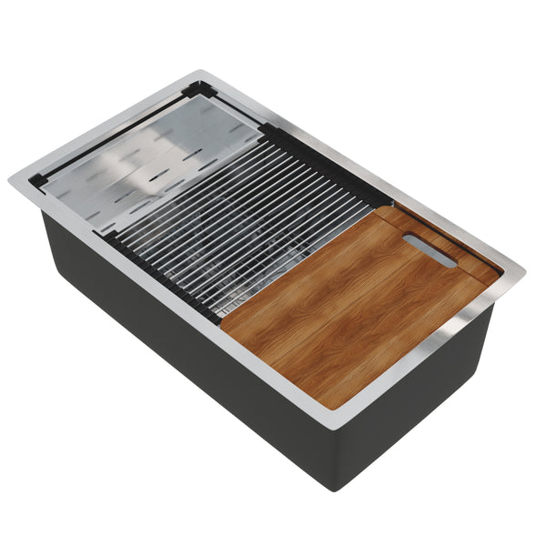 All-in Single Bowl Stainless Steel Kitchen Sink Workstation with Accessories - NKS-SBALLINART04 Series