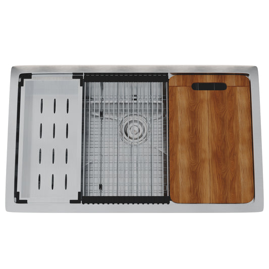 All-in Single Bowl Stainless Steel Kitchen Sink Workstation with Accessories - NKS-SBALLINART04 Series