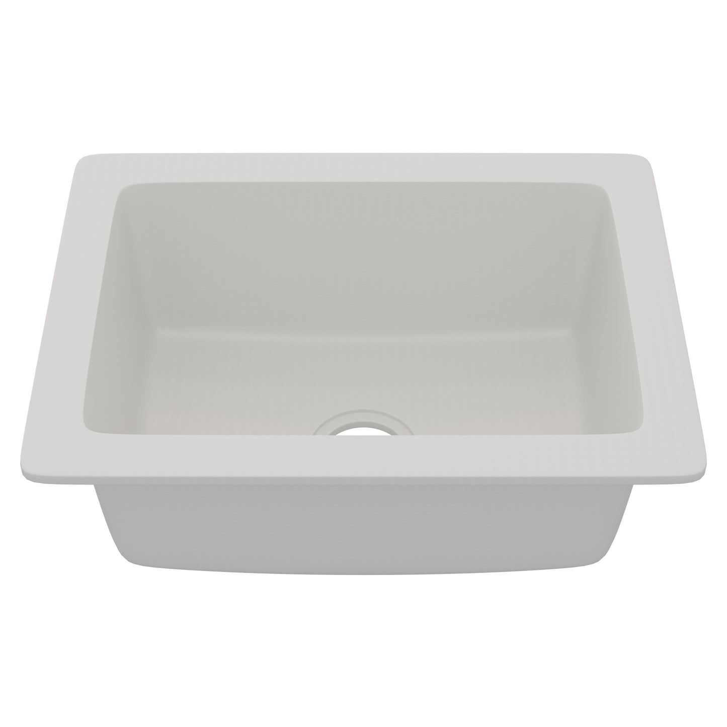 Novatto StoneCore Alpine White 24-inch single bowl bar sink, durable kitchen or bar sink with smooth white finish.