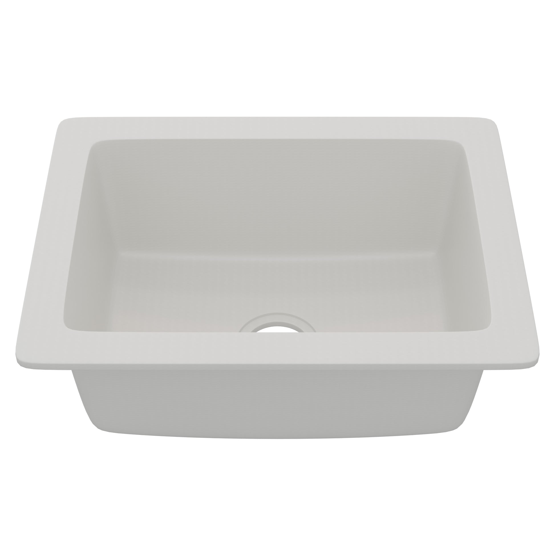 Novatto StoneCore Alpine White 24-inch single bowl bar sink, durable kitchen or bar sink with smooth white finish.