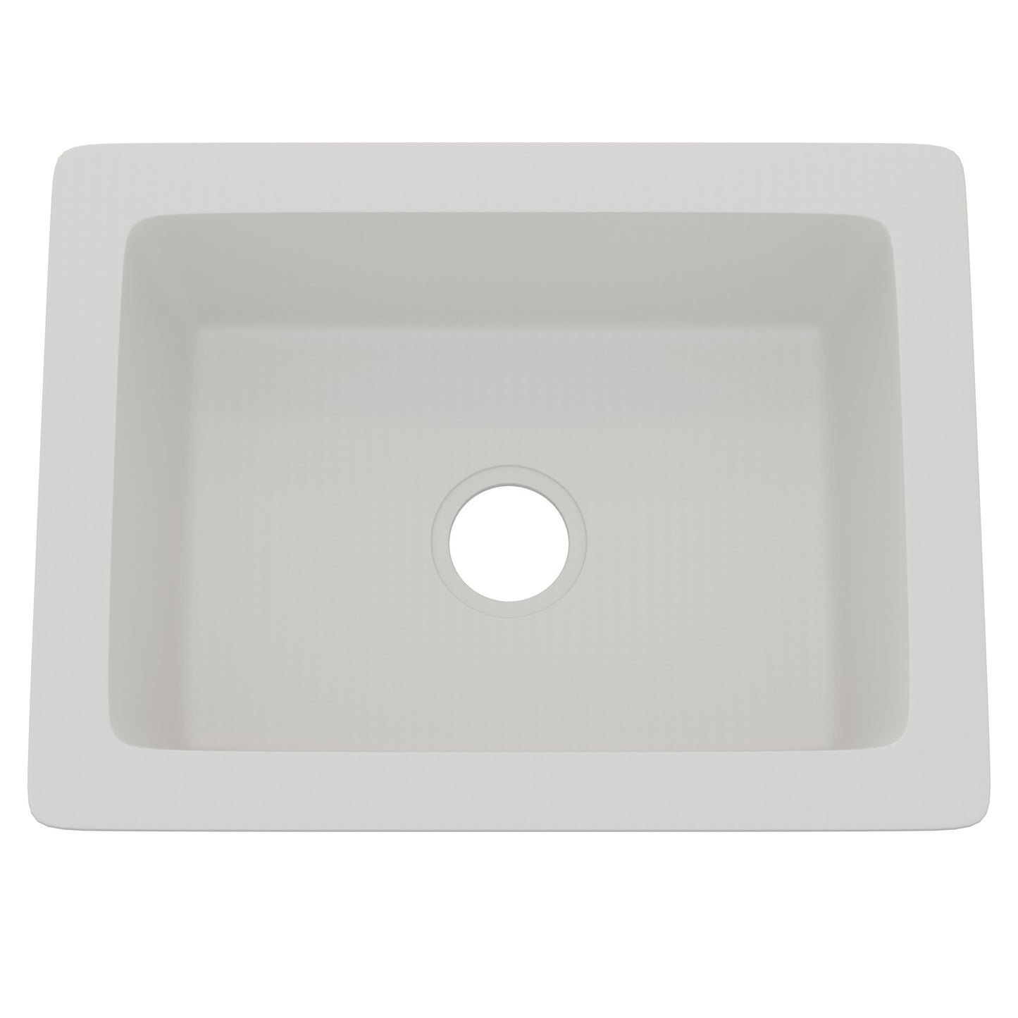 Novatto StoneCore Alpine White 24-inch single bowl bar sink with smooth finish and modern design, perfect for kitchen or bar use.
