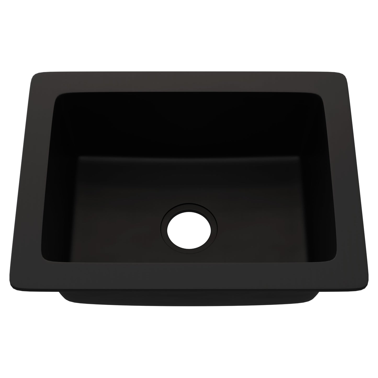 StoneCore Black 24-inch Single Bowl Kitchen or Bar Sink - NKS-SC24SB-BLCK