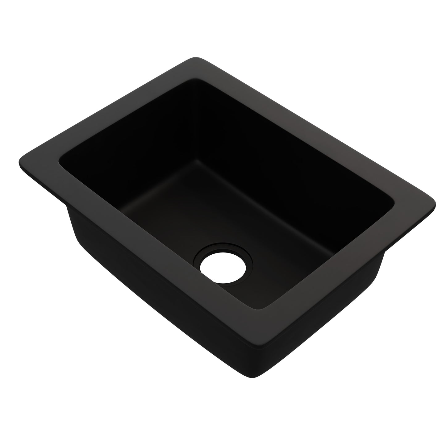 StoneCore Black 24-inch Single Bowl Kitchen or Bar Sink - NKS-SC24SB-BLCK
