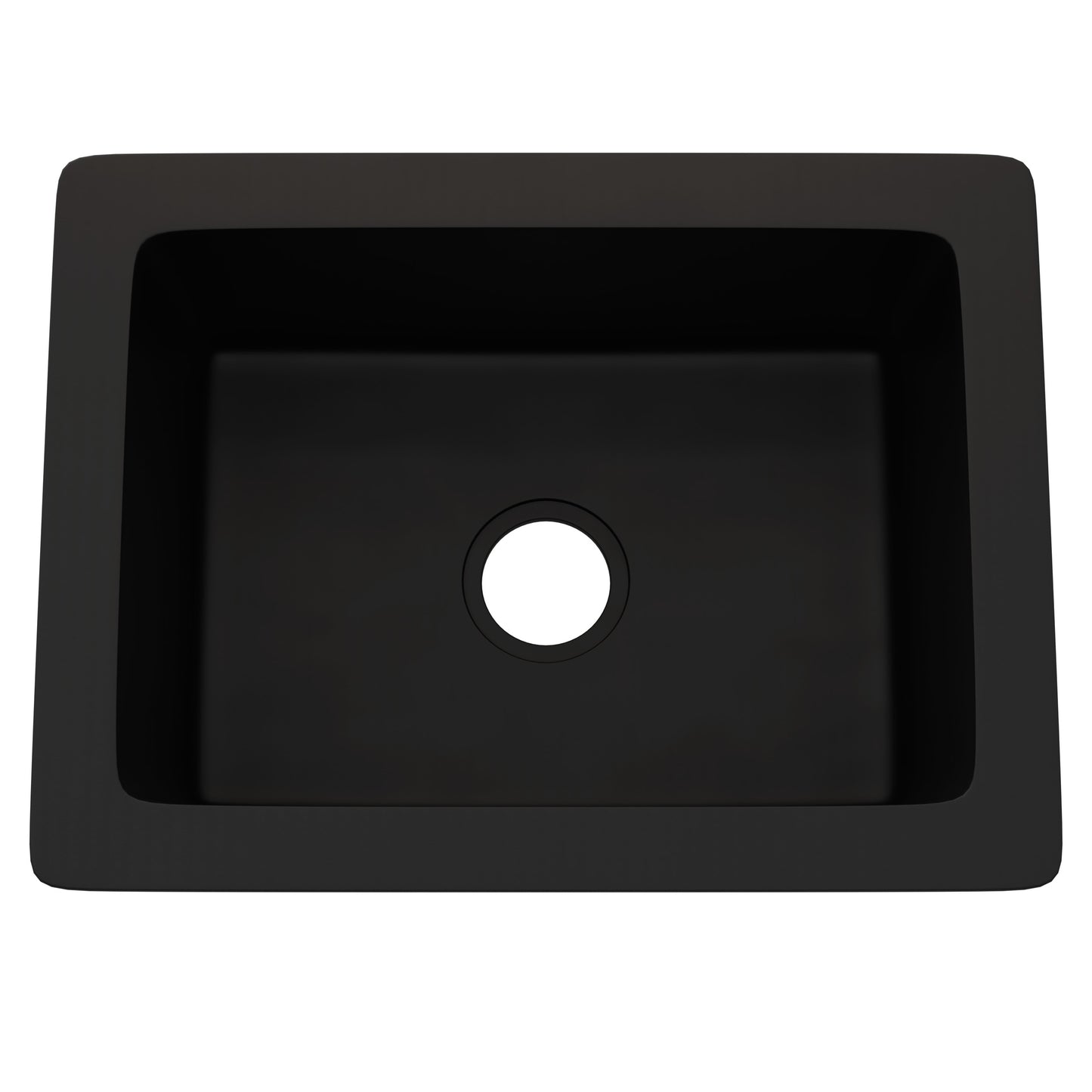StoneCore Black 24-inch Single Bowl Kitchen or Bar Sink - NKS-SC24SB-BLCK