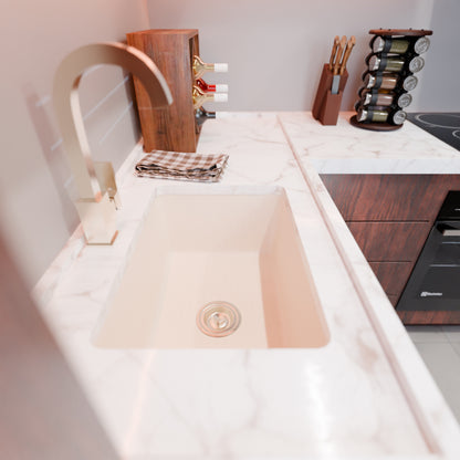 StoneCore Sandstone 24-inch Single Bowl Kitchen or Bar Sink - NKS-SC24SB-SNDS
