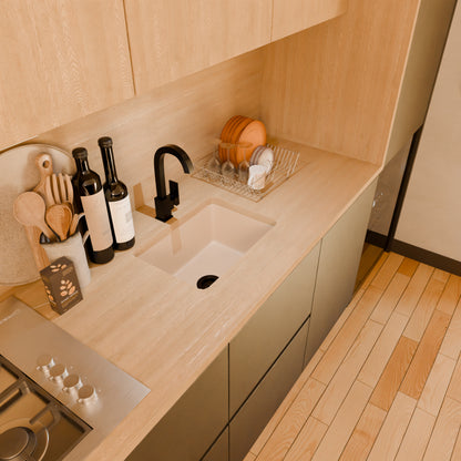 StoneCore Sandstone 24-inch Single Bowl Kitchen or Bar Sink - NKS-SC24SB-SNDS