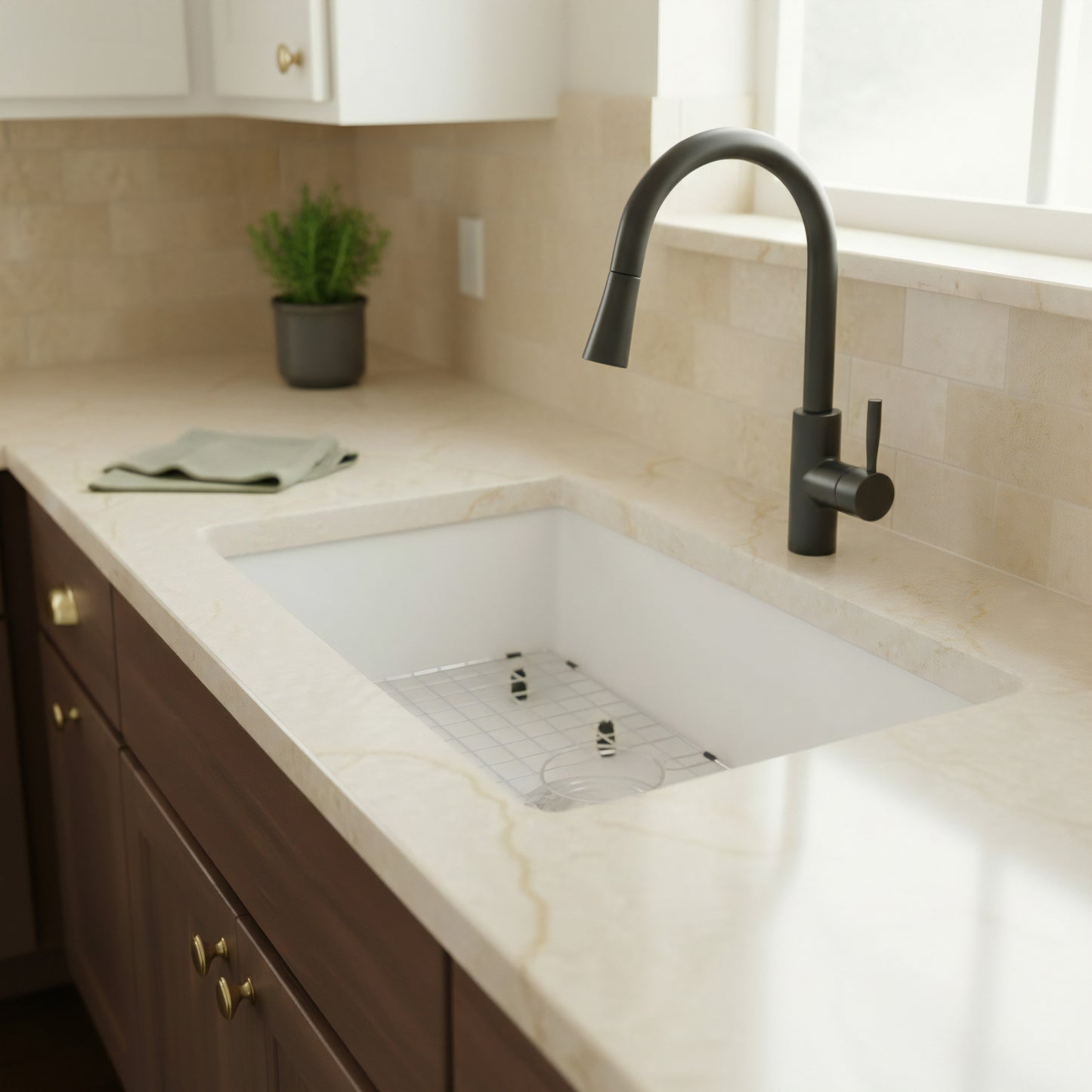 StoneCore 30-inch Single Bowl Kitchen Sink in Alpine White - NKS-SC30SB-ALPWHT