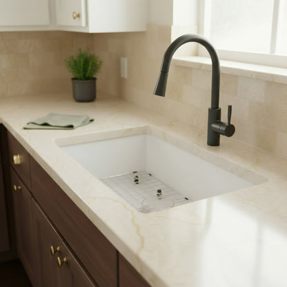 StoneCore 30-inch Single Bowl Kitchen Sink in Alpine White - NKS-SC30SB-ALPWHT