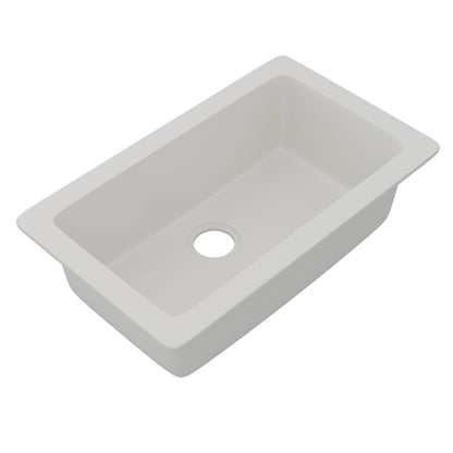 StoneCore 30-inch Single Bowl Kitchen Sink in Alpine White - NKS-SC30SB-ALPWHT