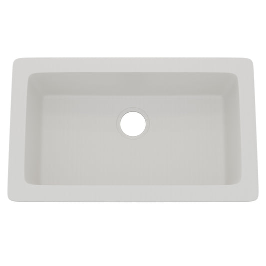 StoneCore 30-inch Single Bowl Kitchen Sink in Alpine White - NKS-SC30SB-ALPWHT