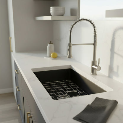 StoneCore 30-inch Single Bowl Kitchen Sink in Black - NKS-SC30SB-BLCK