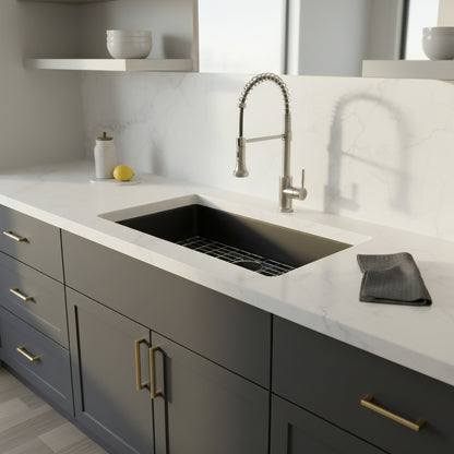 StoneCore 30-inch Single Bowl Kitchen Sink in Black - NKS-SC30SB-BLCK