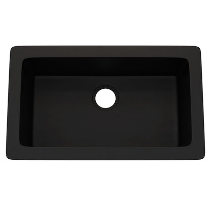 StoneCore 30-inch Single Bowl Kitchen Sink in Black - NKS-SC30SB-BLCK