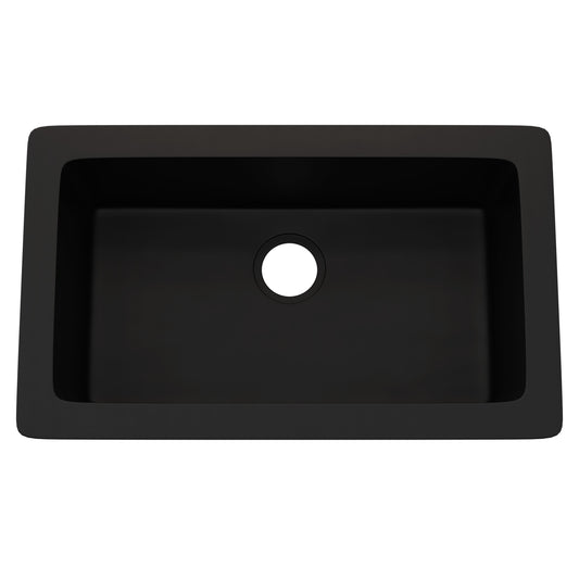 StoneCore 30-inch Single Bowl Kitchen Sink in Black - NKS-SC30SB-BLCK