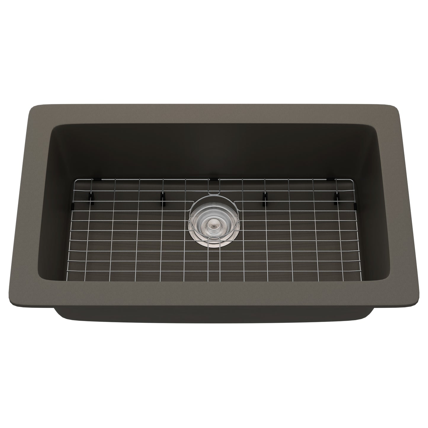 StoneCore 30-inch Single Bowl Kitchen Sink in Granite Ash - NKS-SC30SB-GRASH