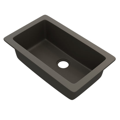 StoneCore 30-inch Single Bowl Kitchen Sink in Granite Ash - NKS-SC30SB-GRASH