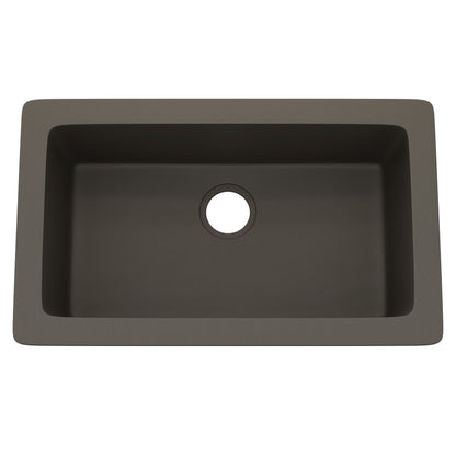 StoneCore 30-inch Single Bowl Kitchen Sink in Granite Ash - NKS-SC30SB-GRASH