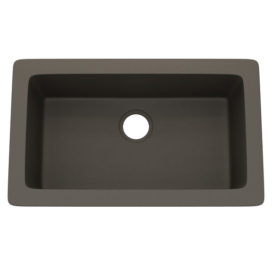 StoneCore 30-inch Single Bowl Kitchen Sink in Granite Ash - NKS-SC30SB-GRASH