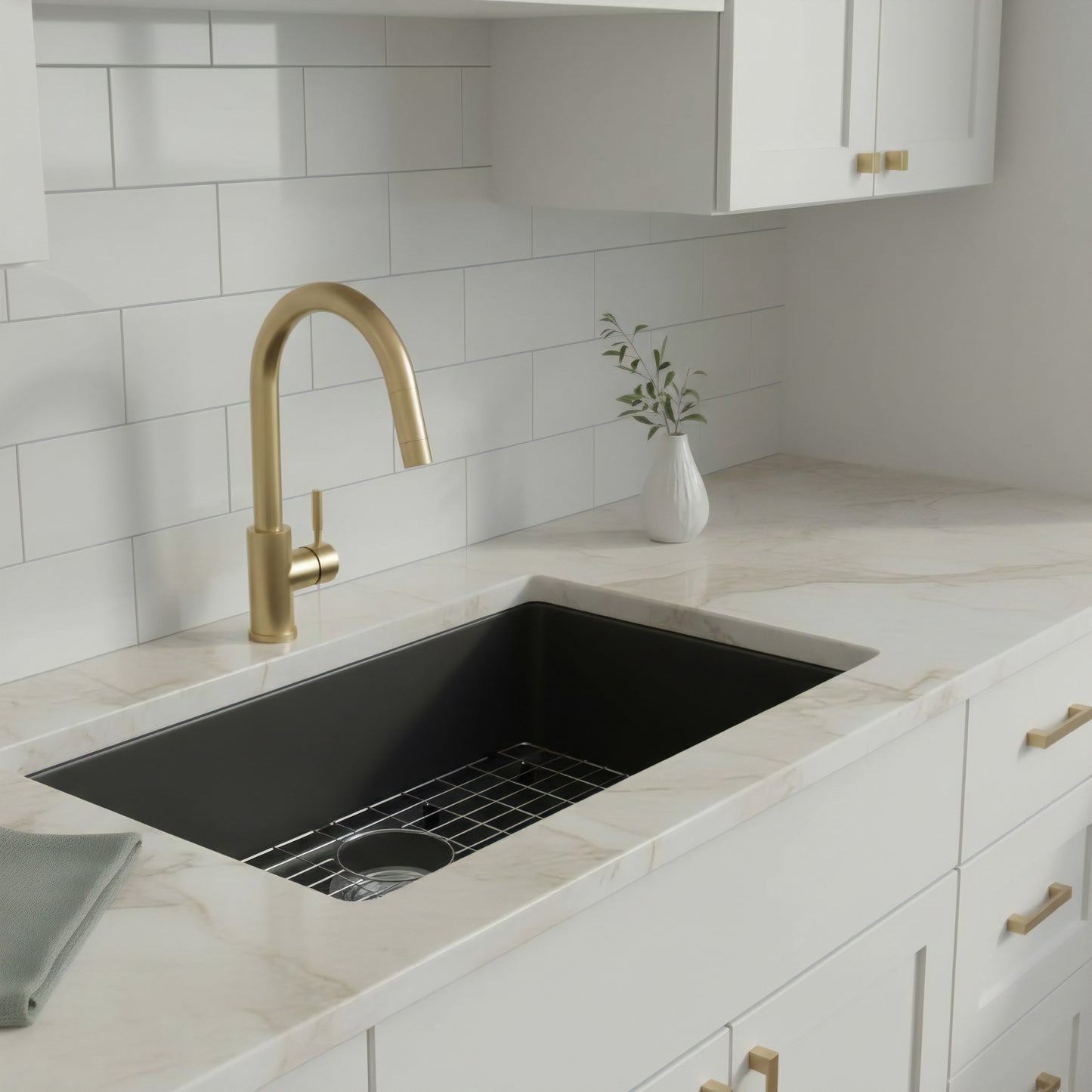 StoneCore 30-inch Single Bowl Kitchen Sink in Graphite - NKS-SC30SB-GRPH