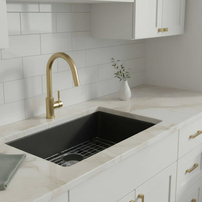 StoneCore 30-inch Single Bowl Kitchen Sink in Graphite - NKS-SC30SB-GRPH