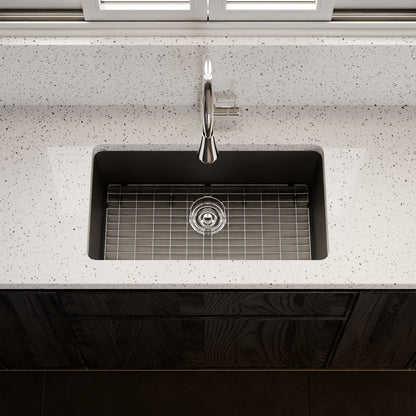 StoneCore 30-inch Single Bowl Kitchen Sink in Graphite - NKS-SC30SB-GRPH