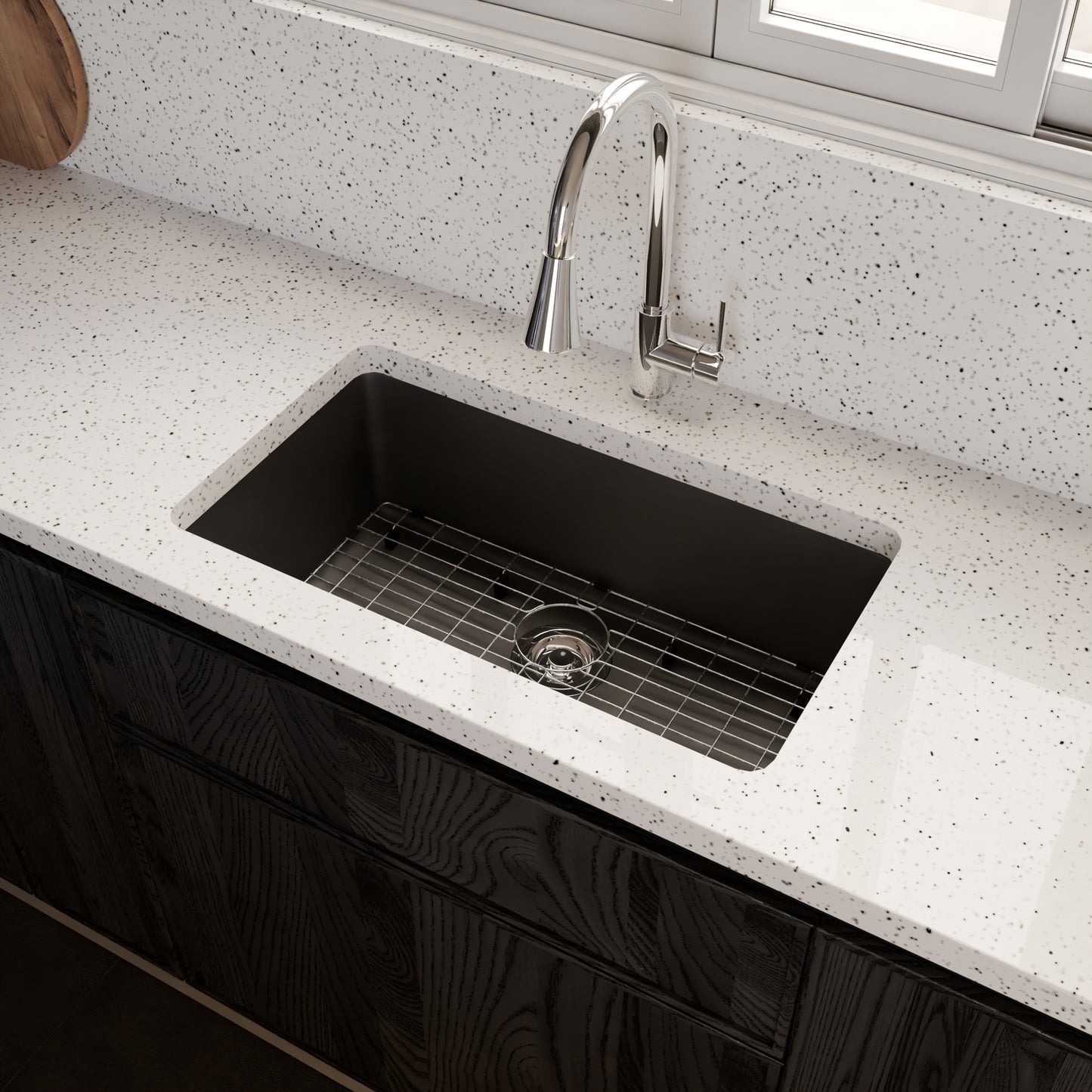 StoneCore 30-inch Single Bowl Kitchen Sink in Graphite - NKS-SC30SB-GRPH