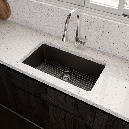 StoneCore 30-inch Single Bowl Kitchen Sink in Graphite - NKS-SC30SB-GRPH