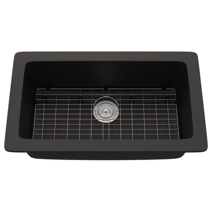StoneCore 30-inch Single Bowl Kitchen Sink in Graphite - NKS-SC30SB-GRPH