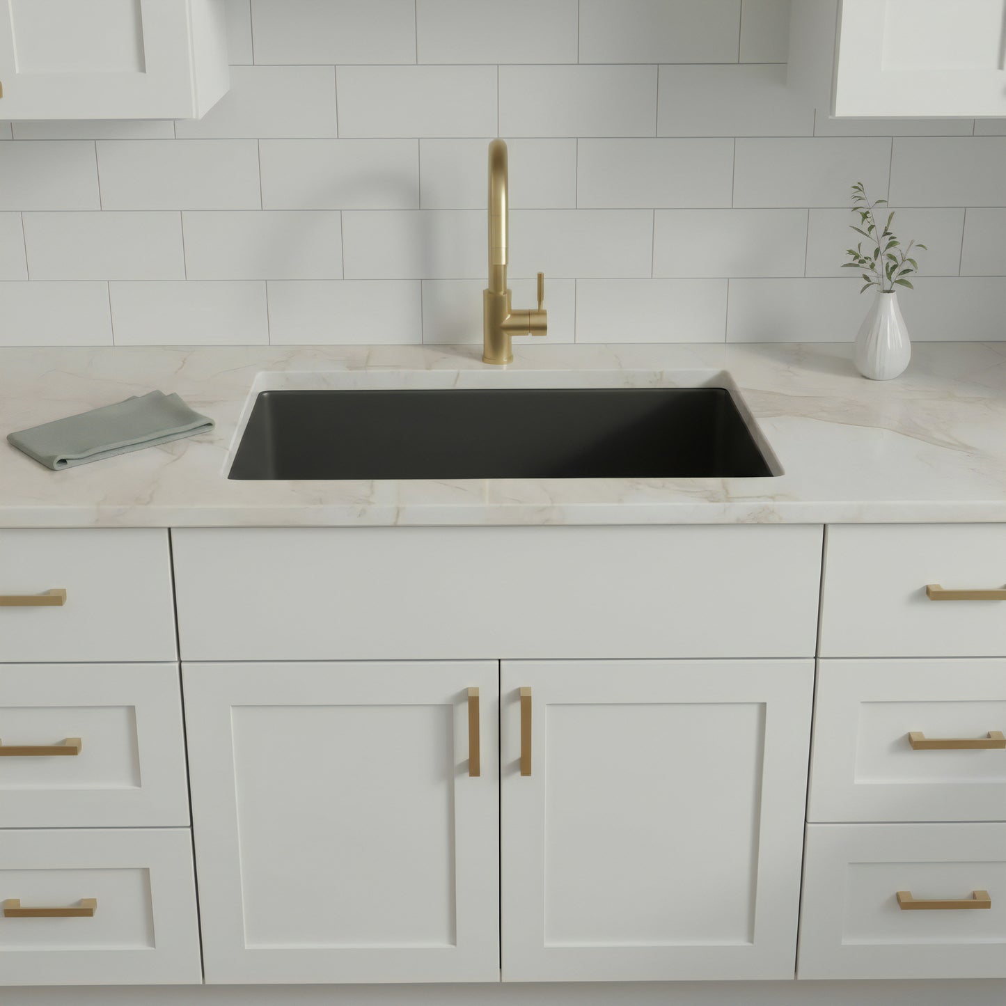 StoneCore 30-inch Single Bowl Kitchen Sink in Graphite - NKS-SC30SB-GRPH