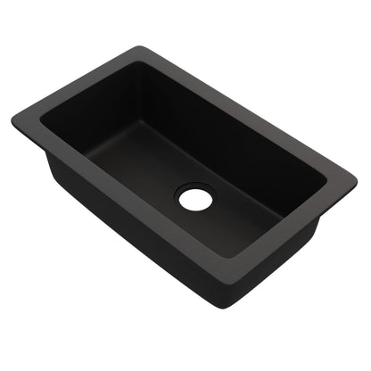StoneCore 30-inch Single Bowl Kitchen Sink in Graphite - NKS-SC30SB-GRPH