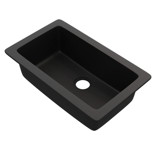 StoneCore 30-inch single bowl kitchen sink in Graphite - NKS-SC30SB-GRPH