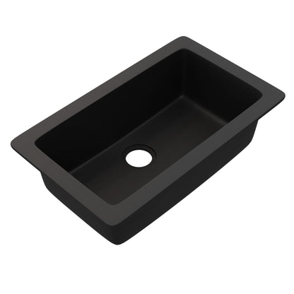 StoneCore 30-inch Single Bowl Kitchen Sink in Graphite - NKS-SC30SB-GRPH