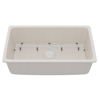 StoneCore 30-inch Single Bowl Kitchen Sink in Limestone - NKS-SC30SB-LMST