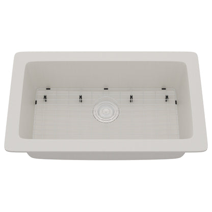 StoneCore 30-inch Single Bowl Kitchen Sink in Limestone - NKS-SC30SB-LMST