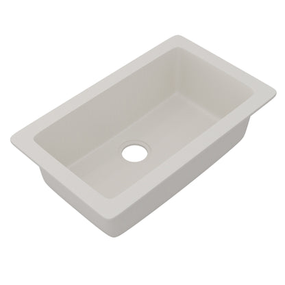 StoneCore 30-inch Single Bowl Kitchen Sink in Limestone - NKS-SC30SB-LMST