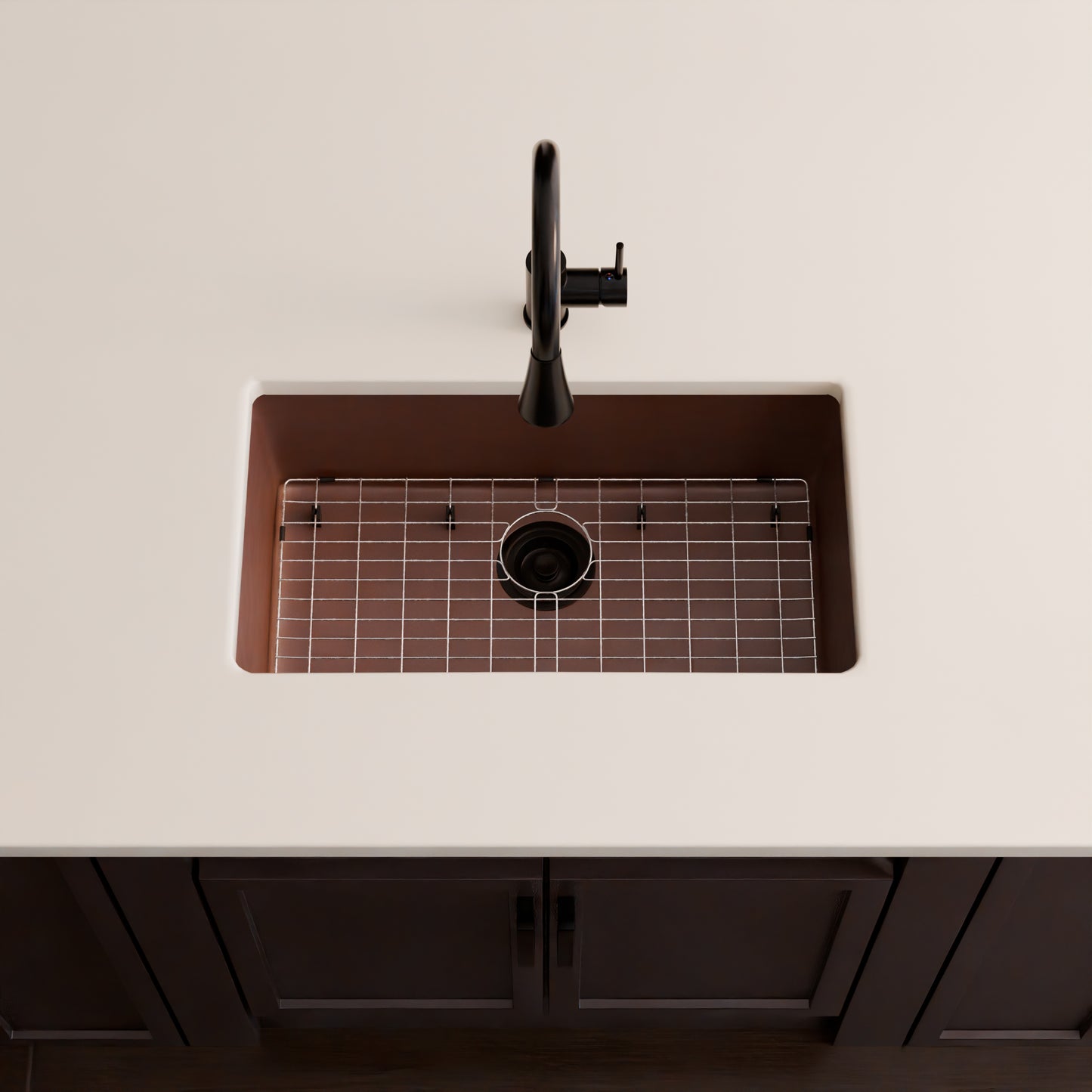 StoneCore 30-inch Single Bowl Kitchen Sink in Sienna Stone - NKS-SC30SB-SIESTN