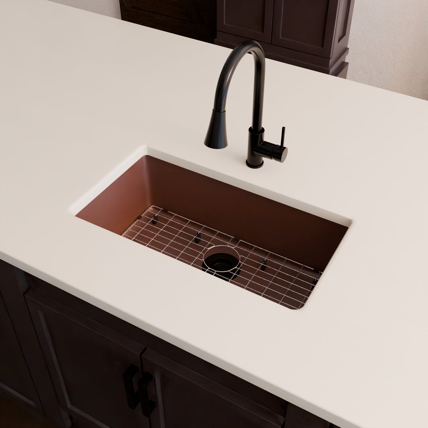 StoneCore 30-inch Single Bowl Kitchen Sink in Sienna Stone - NKS-SC30SB-SIESTN