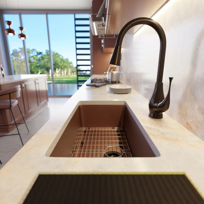 StoneCore 30-inch Single Bowl Kitchen Sink in Sienna Stone - NKS-SC30SB-SIESTN