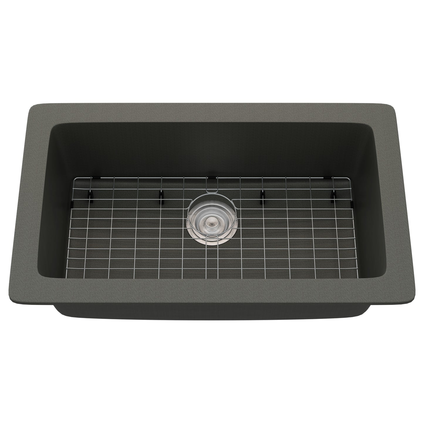 StoneCore 30-inch Single Bowl Kitchen Sink in Silver Granite - NKS-SC30SB-SLVGRNT
