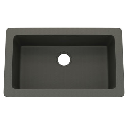 StoneCore 30-inch Single Bowl Kitchen Sink in Silver Granite - NKS-SC30SB-SLVGRNT