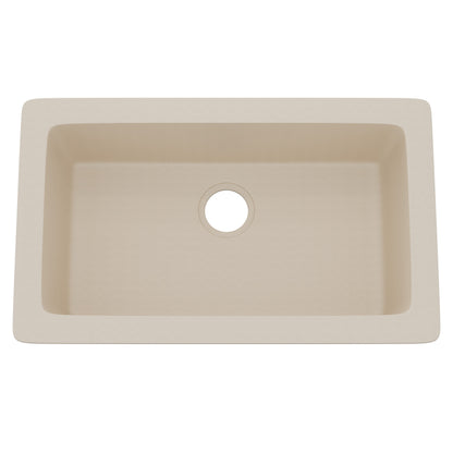 StoneCore 30-inch Single Bowl Kitchen Sink in Sandstone - NKS-SC30SB-SNDS
